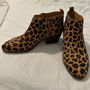 Jcrew leopard print calf hair booties